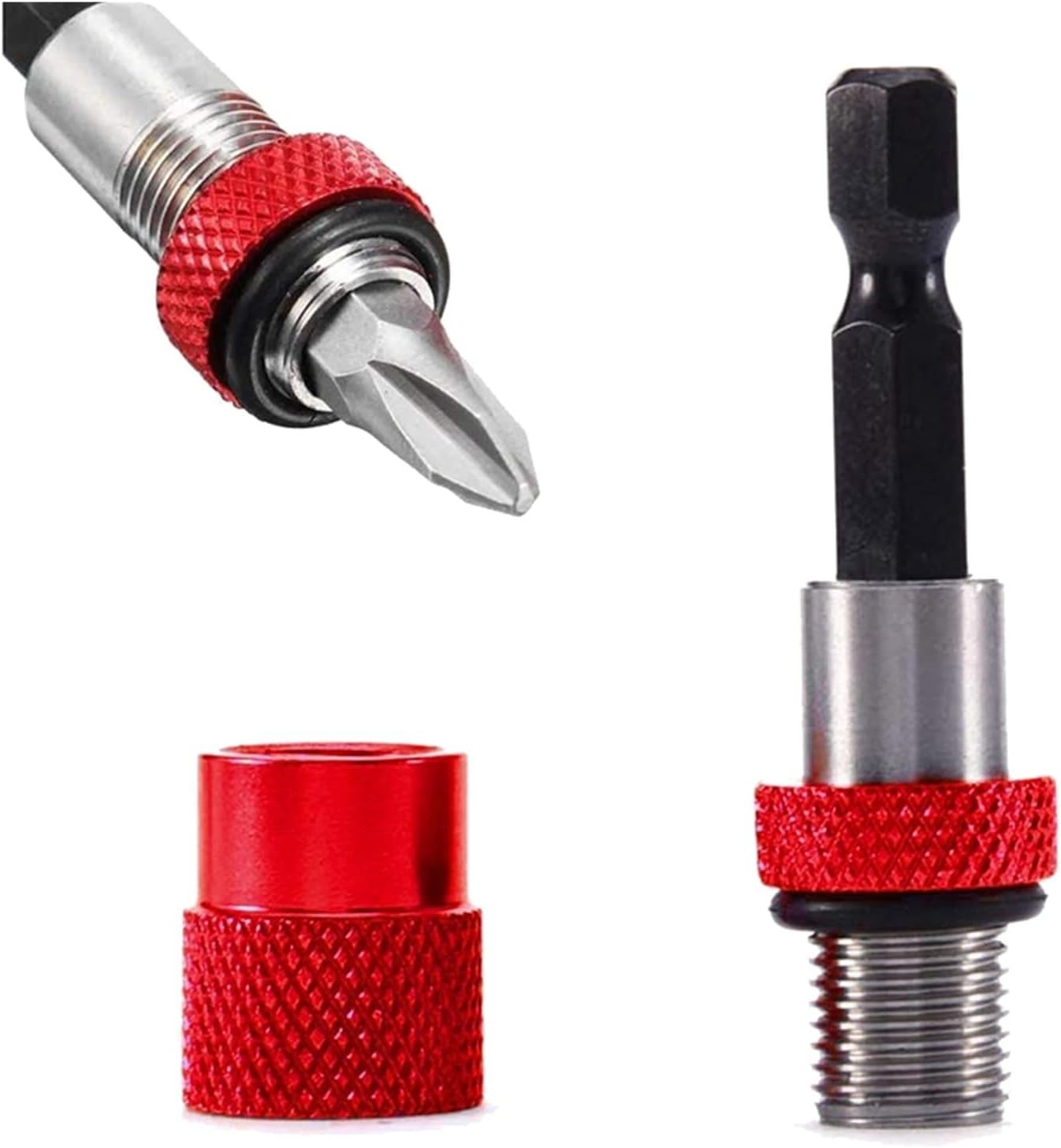 2X 1/4 Hex Shank Electric Drill Magnetic Screwdriver Bit Holder Tool Magnetism Limit Adjustable Extension Rod Socket Sockets