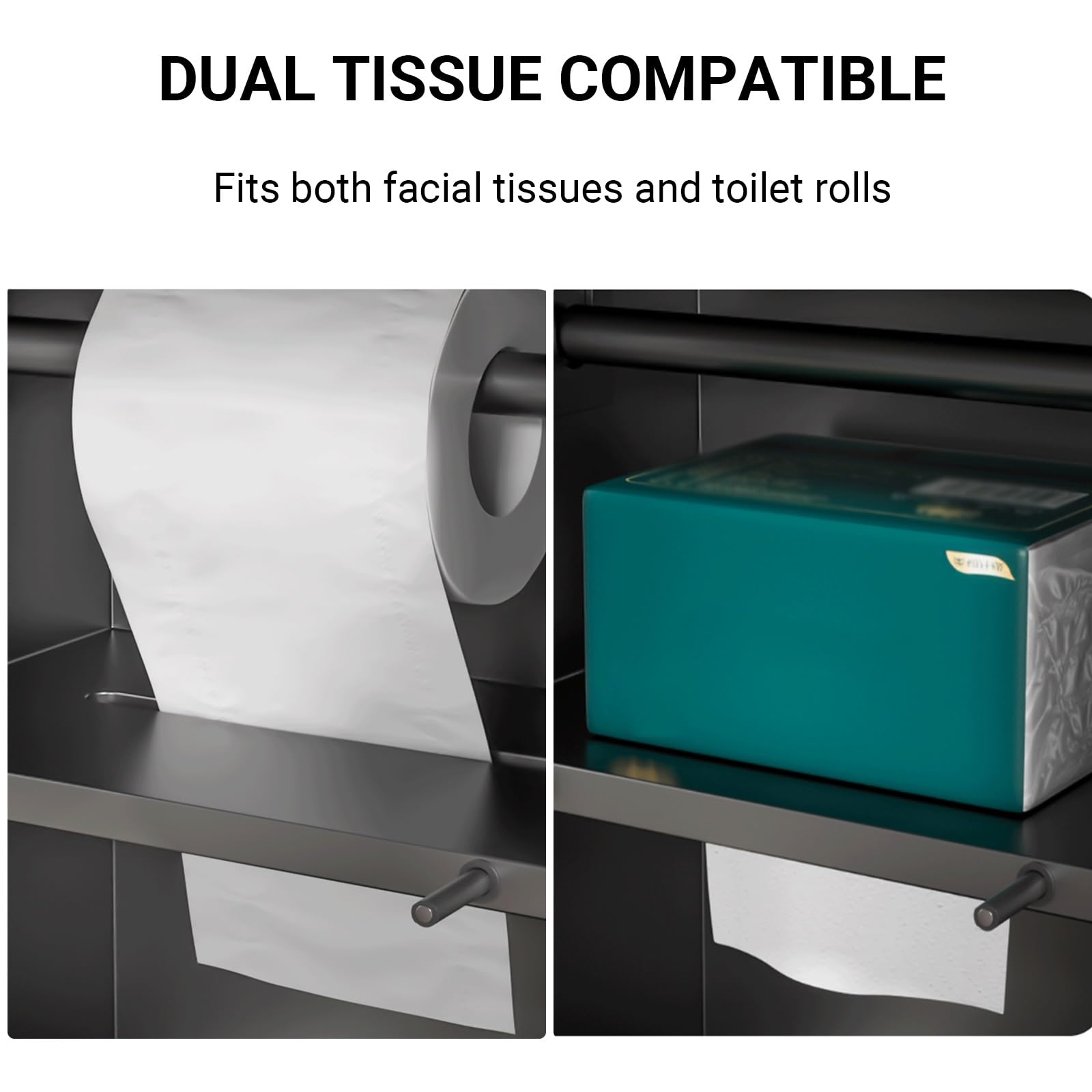 Nicho Empotrado, Portarrollos con Papelera Oculta & Estante 304 Acero INOX