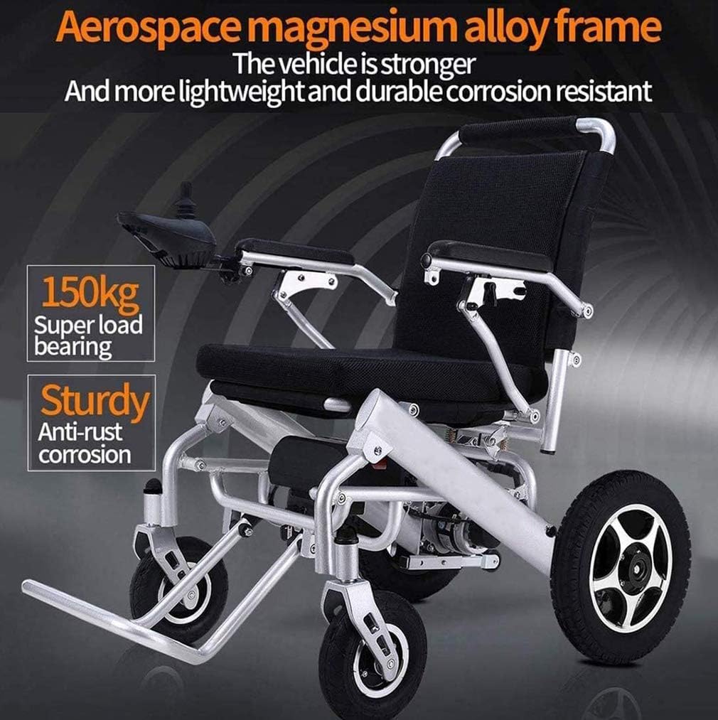 Silla de Ruedas Eléctrica de Alta Resistencia Silla de Ruedas Eléctrica Plegable Motorizada, Potente Motor Dual, Baterías de Litio 24V20A, Adecuada para Personas Mayores y discapacitadas