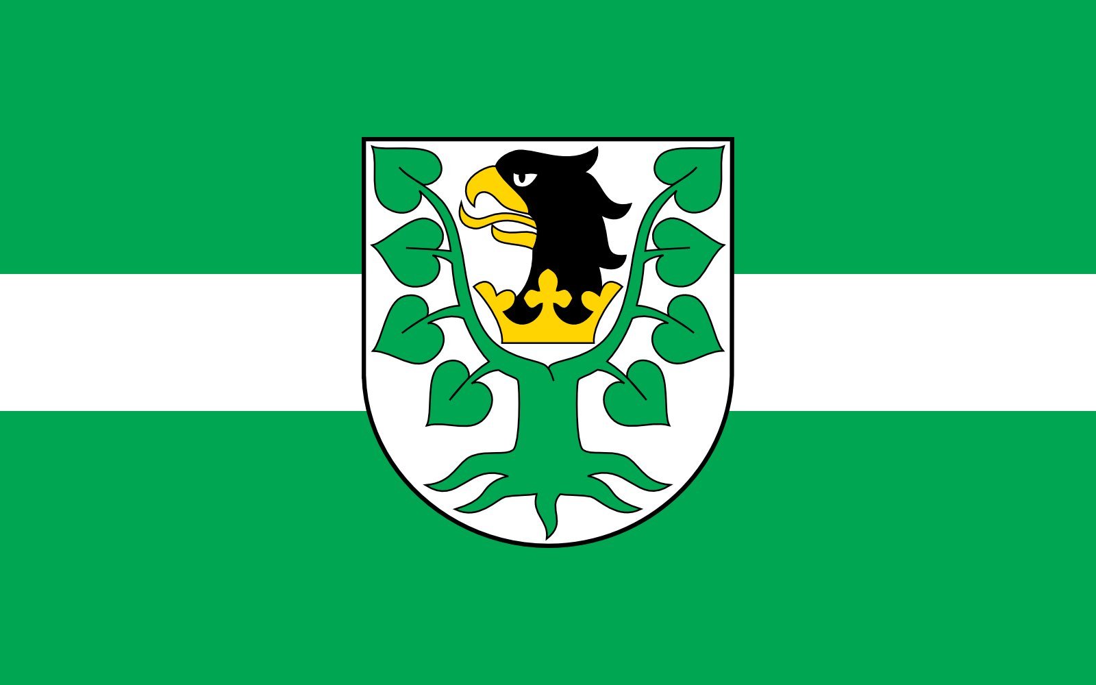 Drapeau powiat olecki grand modèle aux finitions soignées et blason haute précision