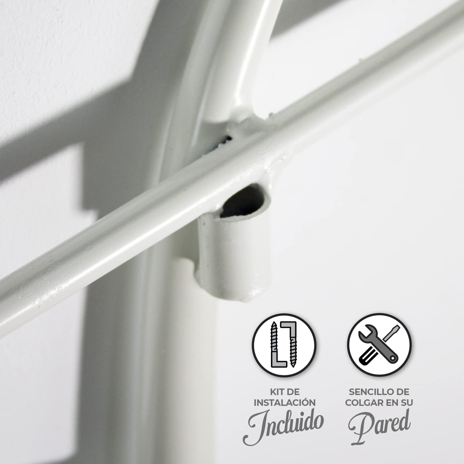Genérico Tete de Lit CABECERO DE FORJA Nacional Salvatore (para Cama de 150cm, White)