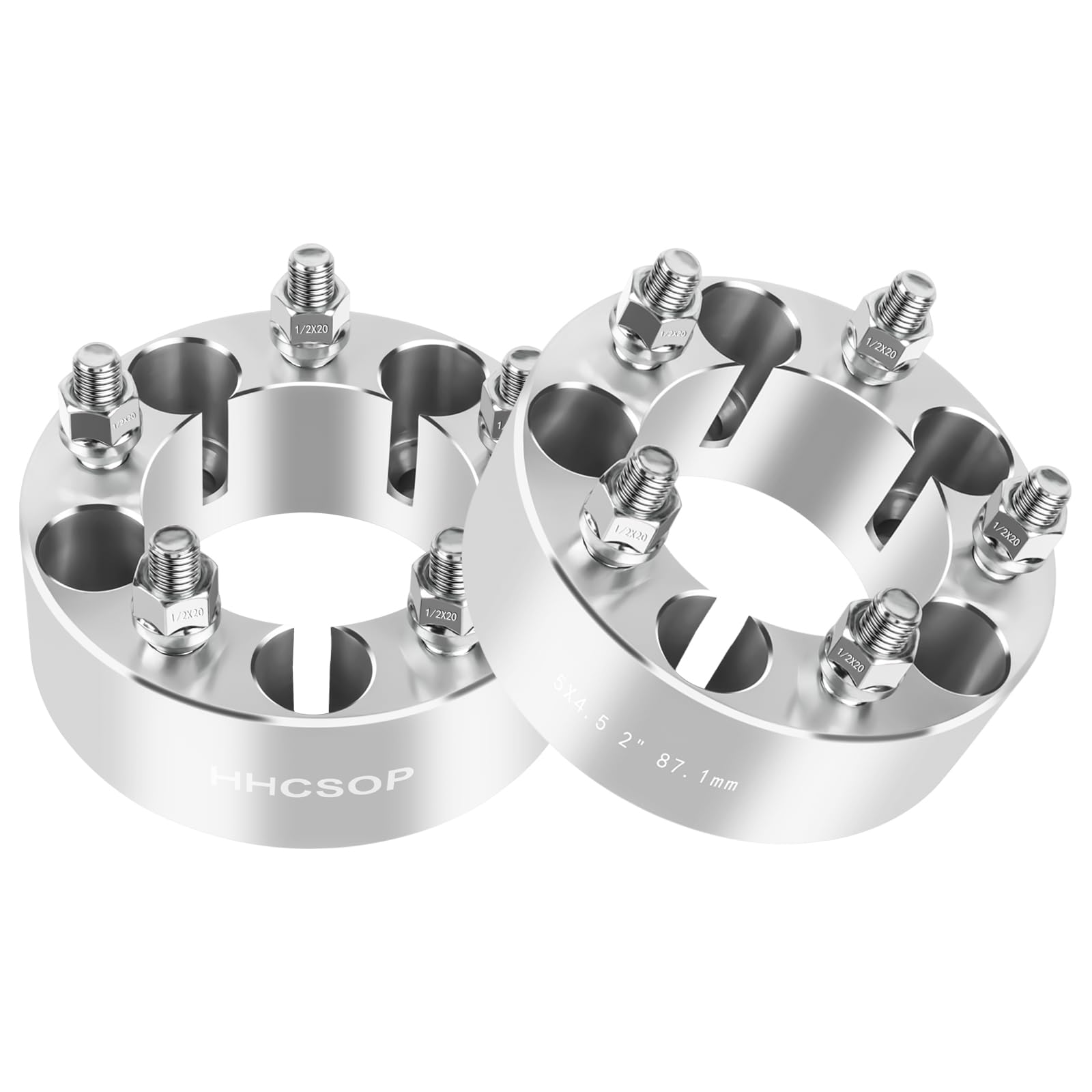5x4.5 Wheel Spacers 2" (50mm) for Jeep Cherokee Wrangler Comanche Grand Cherokee Liberty/ Ford Ranger Mustang Explorer/ Mercury Lincoln, 2PCS 5x114.3mm Wheel Adapter 87.1mm Hub Bore with 1/2"x20 Studs