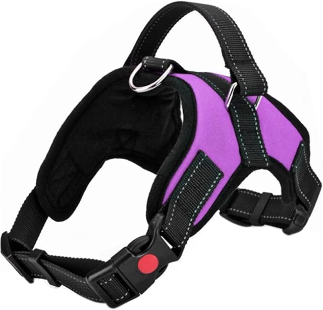 Fyy Dog Harness No Pull, Breathable Adjustable Pet Harness Dog Vest Harness, Reflective Oxford Easy Control Dog Harness with Sturdy Handle for Small Medium Large Dogs M-Purple