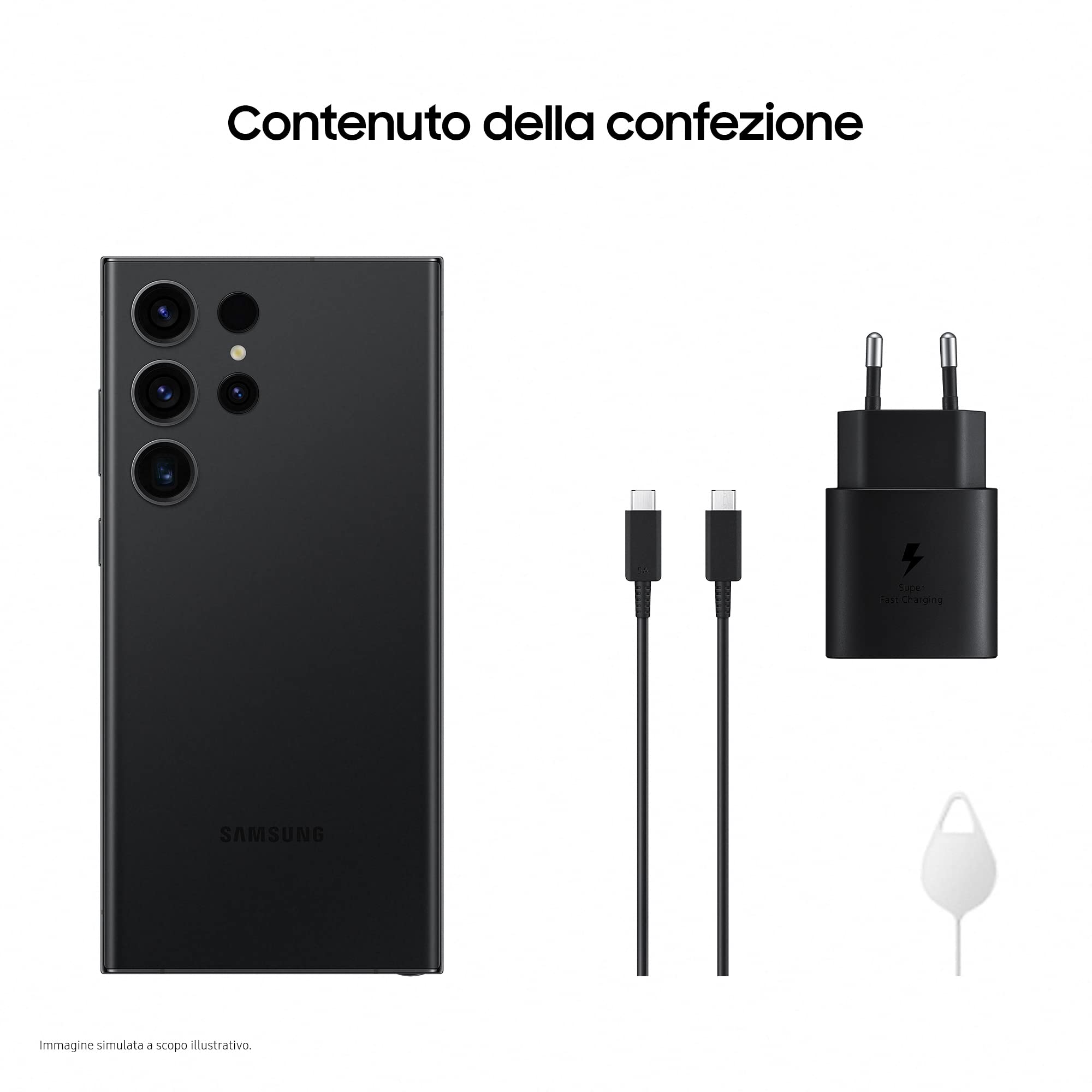 Samsung Galaxy S23 Ultra - Smartphone Android, Caricatore incluso, Display 6.8'' Dynamic AMOLED 2X, Fotocamera 200MP, RAM 8GB, 256 GB, 5.000 mAh, Phantom Black [Versione italiana]