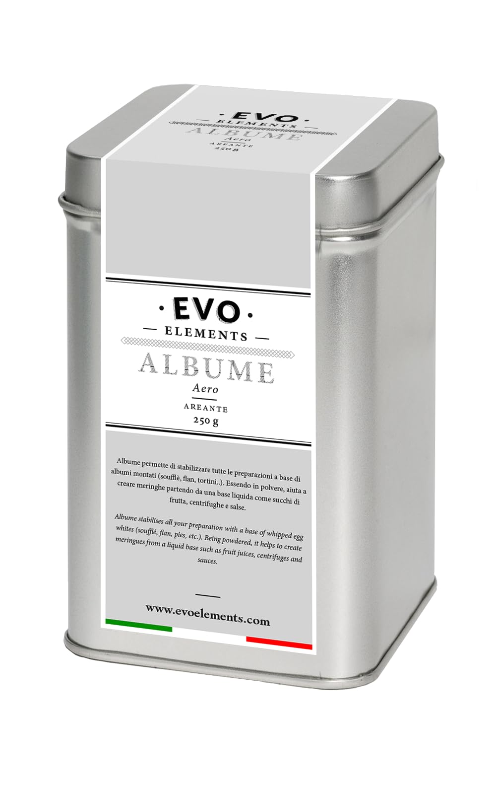 Albume 250g - Albume d'uovo in polvere, stabilizzante e aerante per dessert