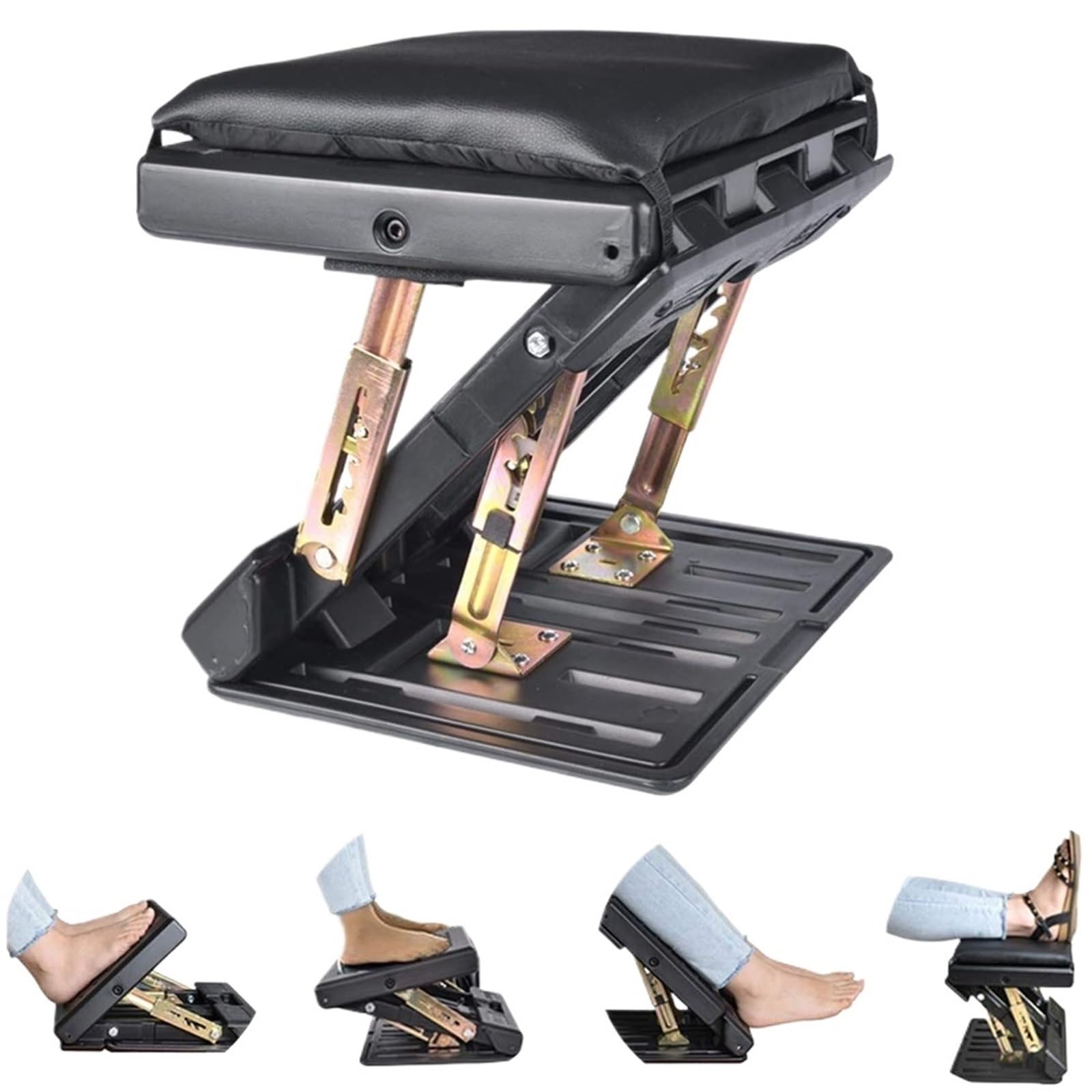 Repose-pieds réglable pour soulager le dos sous le bureau avec coussin en mousse