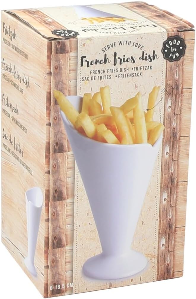 French Fries Stand 36-Pieces, 18.5 cm Size, Ceram White