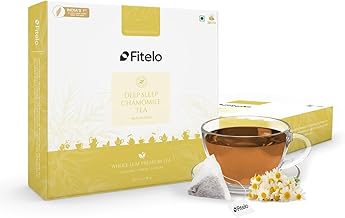 Fitelo Chamomile+ Deep Sleep Tea | Pack of 1 | Helps in Relaxing Body & Mind | Helps in Relaxation | 20 Teabags