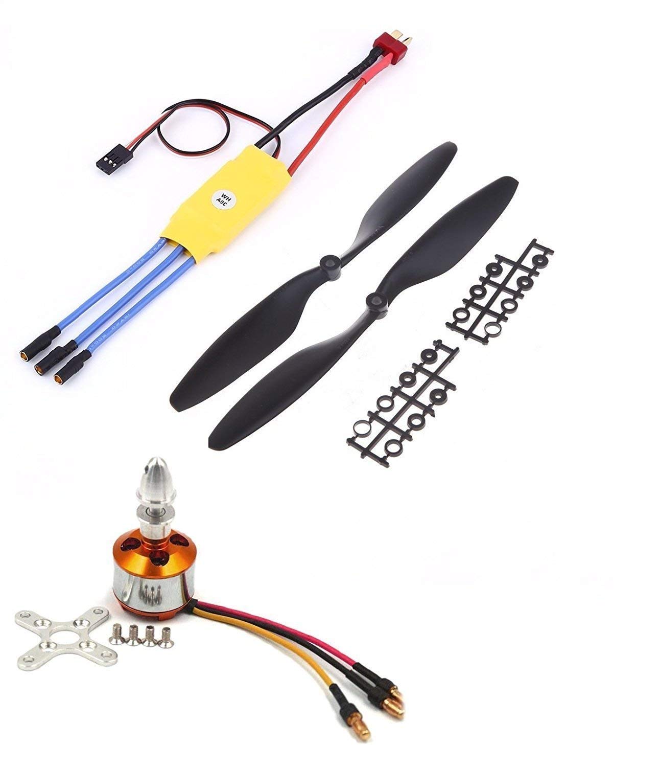 Robocraze DIY Quadcopter kit | BLDC Brushless Motor A2212 1400KV 30A ESC 1045 Propeller set | Multirotor/Quadcopter kit (B08JLMD4JL) Amazon Price History, Amazon Price Tracker
