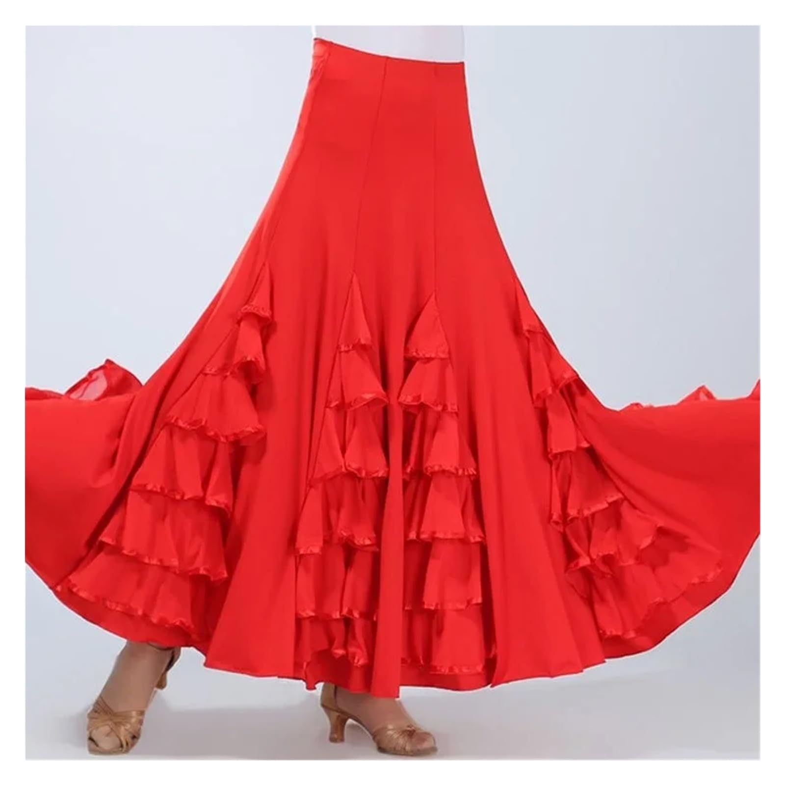 Klassischer Wettkampf-Praxis Layered Big Swing Tanzen Flamenco Kleid Tanzrock Frau Für Spanischen Flamenco Stiertanz Show