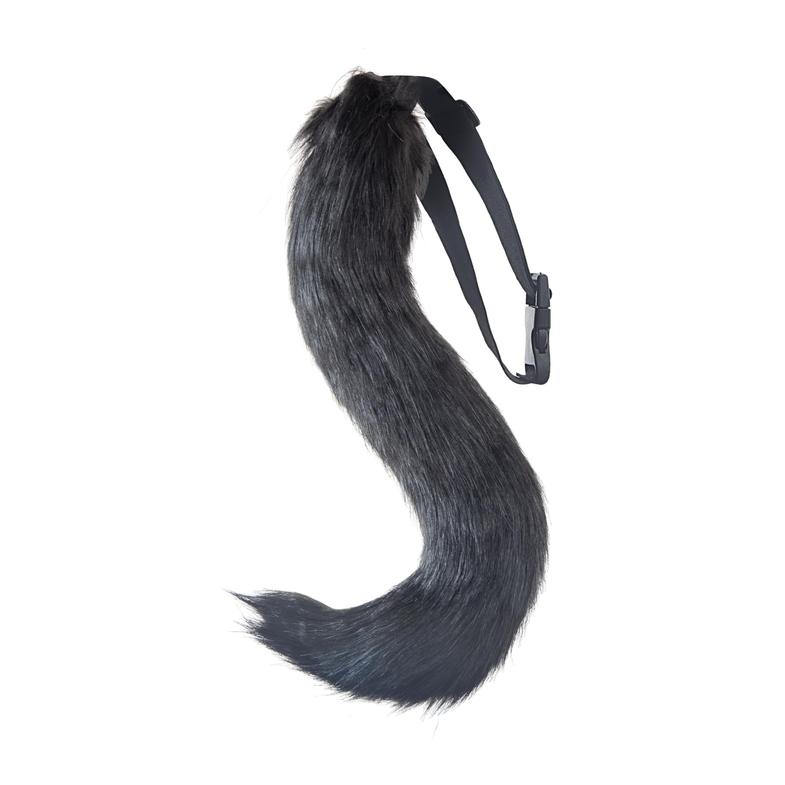 Kunstfell-Fuchsschwanz Für Cosplay & Kostüme – Grau-Schwarz, 50 Cm, Mit Verstellbarem Gurt | Perfekt Für Halloween & Partys