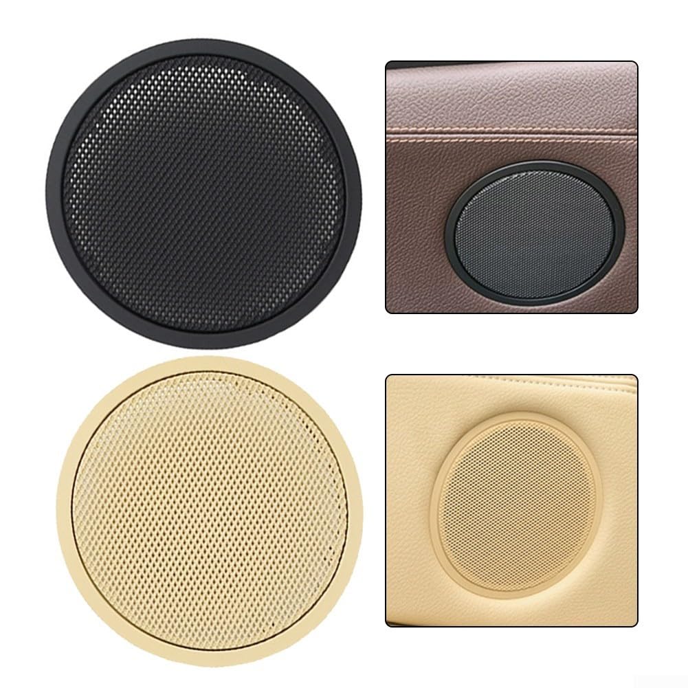 Cubierta de rejilla de altavoz de puerta interior, protector de malla de audio para X5 E70 X6 E71 E72 X3 F25 X4 F26 5 Series GT F07 Negro Amarillo (negro)