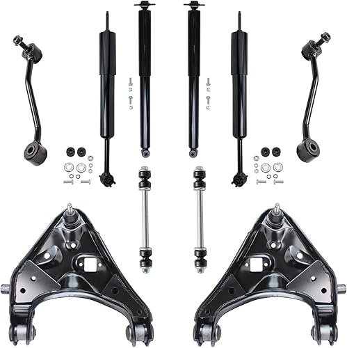 Miniatura 198 de Detroit Axle - Kit de suspensión frontal de 10 piezas para Chevy Trailblazer EXT GMC Envoy XL XUV Buick Rainier Isuzu Ascender Olds Bravada, brazos