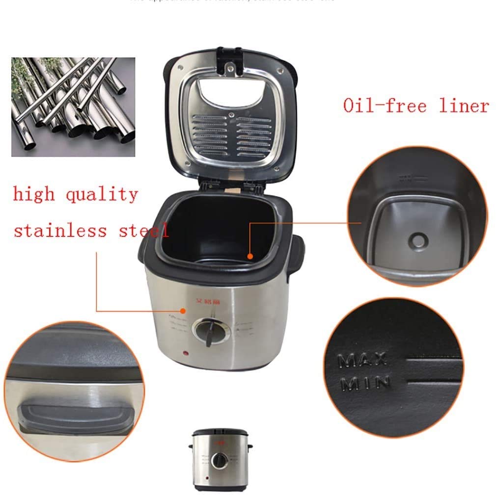 Friteuse Profonde, Acier Inoxydable, friteuse Profonde Facile à Nettoyer, température constante de l'huile, contrôle de la température électrique de la température électrique/Nettoyage séparé