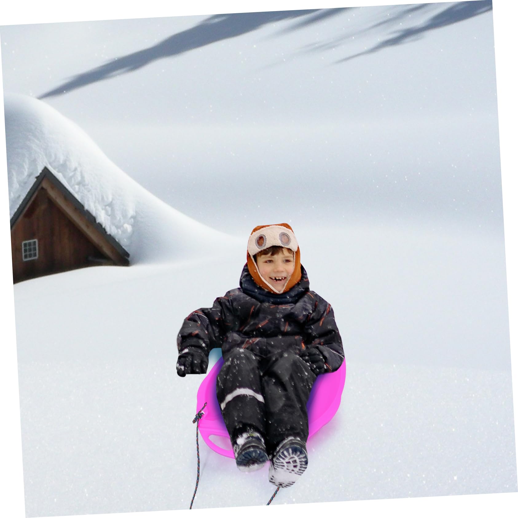 Abaodam Grass Skiing Sled Kids Plastic Board Winter Accessory Snowboard Toy Safe Fun