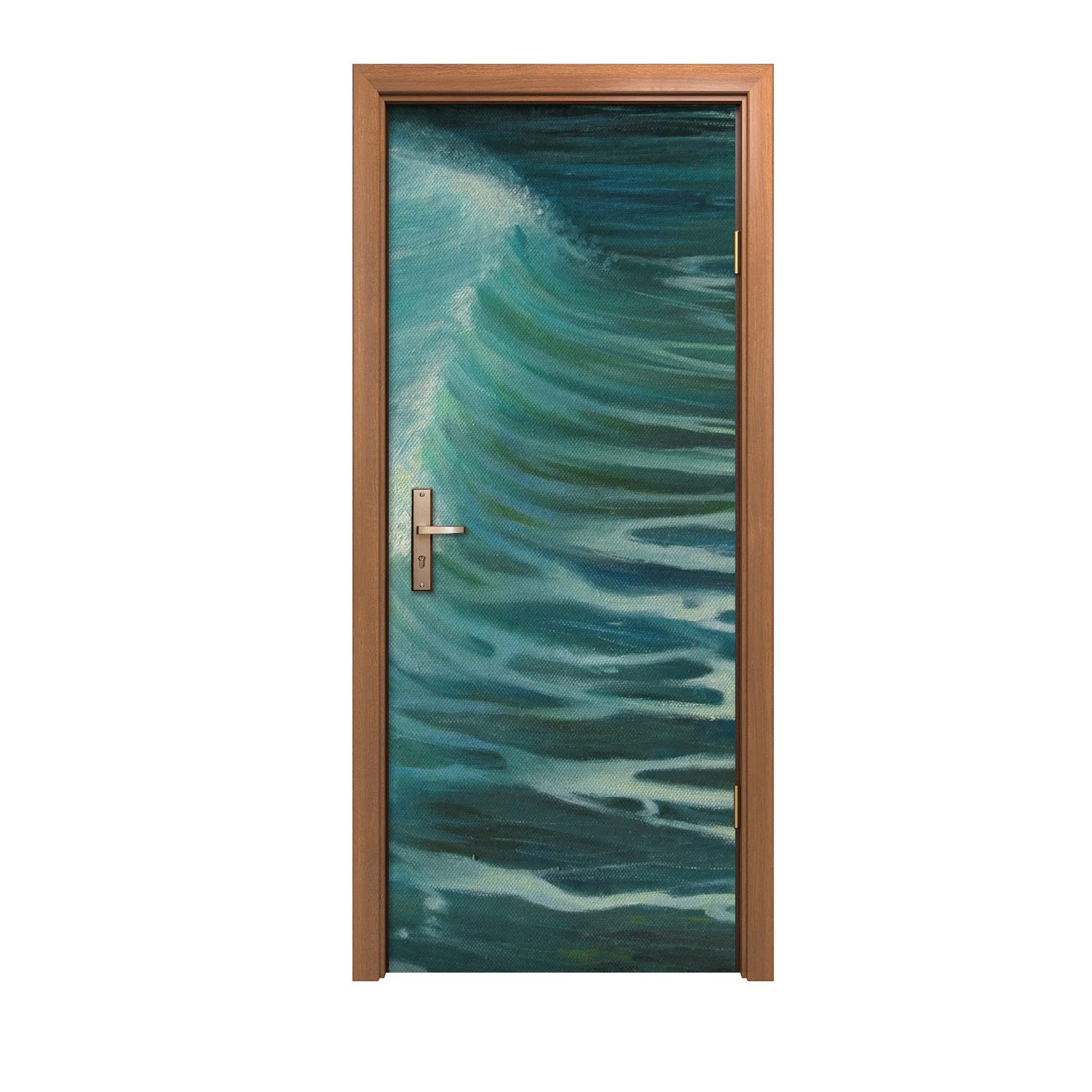 Autocollant de porte Vagues Coloray 80x200cm pour décoration murale intérieure