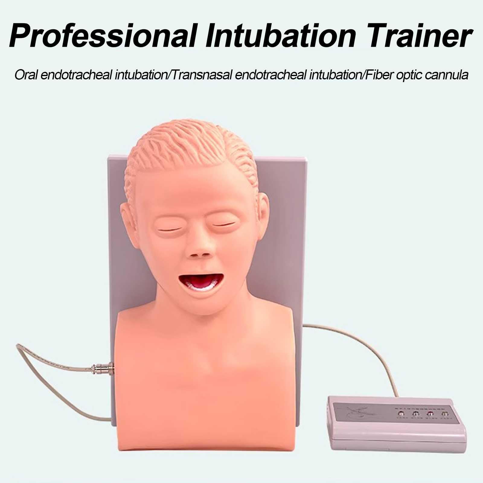 3 Juegos Modelo de Enseñanza de Maniquí de Intubación para Adultos con Alerta Electrónica y Bolsa de Almacenamiento para Práctica de Formación en Intubación Oral e Intubación Transnasal