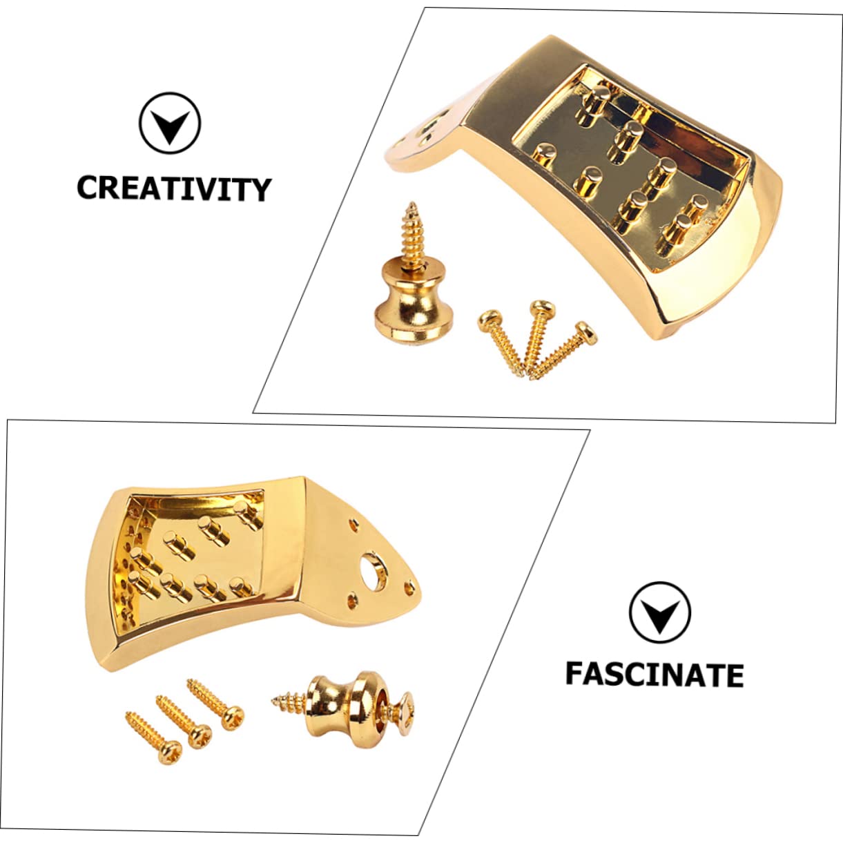 Toyvian 2sets Parti Metalliche Per Mandolino Triangolo Compatibile Con Mandolini Arched Top Corde Facile Da Installare Di Resistente e Durevole Accessorio Per Musicisti