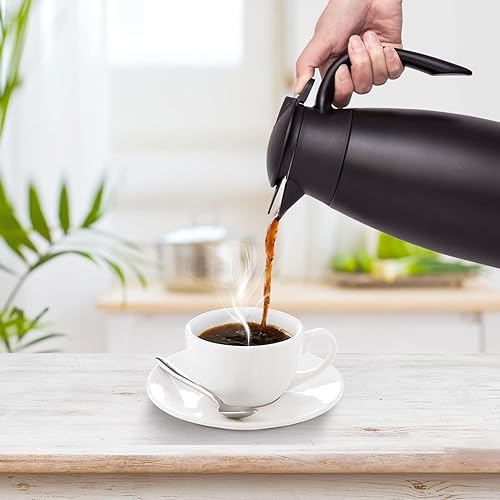 Miniatura 6 de Paquete de 2 jarras térmicas de café de 68 onzas, termo de acero inoxidable de doble pared aislada al vacío, jarras de café para mantener el café