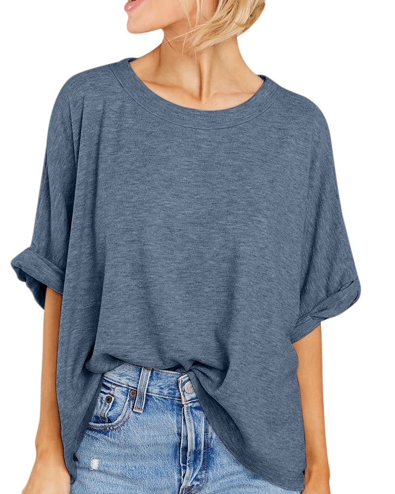 women oversized t-shirt summer casual short sleeve loose tee tops