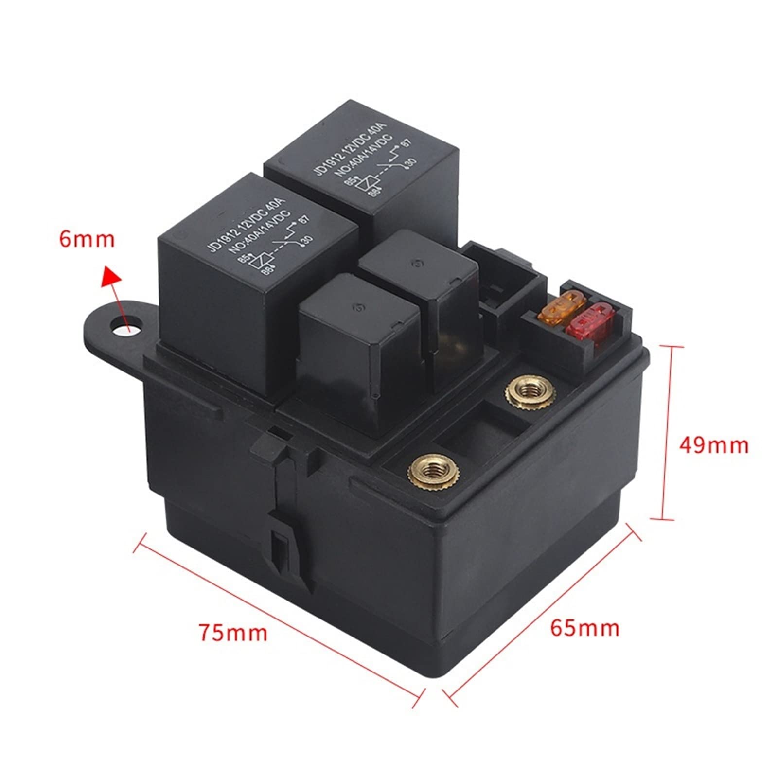 Toma de relé de Coche, portafusibles de Hoja de Caja Negra for vehículo eléctrico automotriz, Triciclo, Faro, bocina, Control de línea Modificado (Color : 24v 4p Relay)