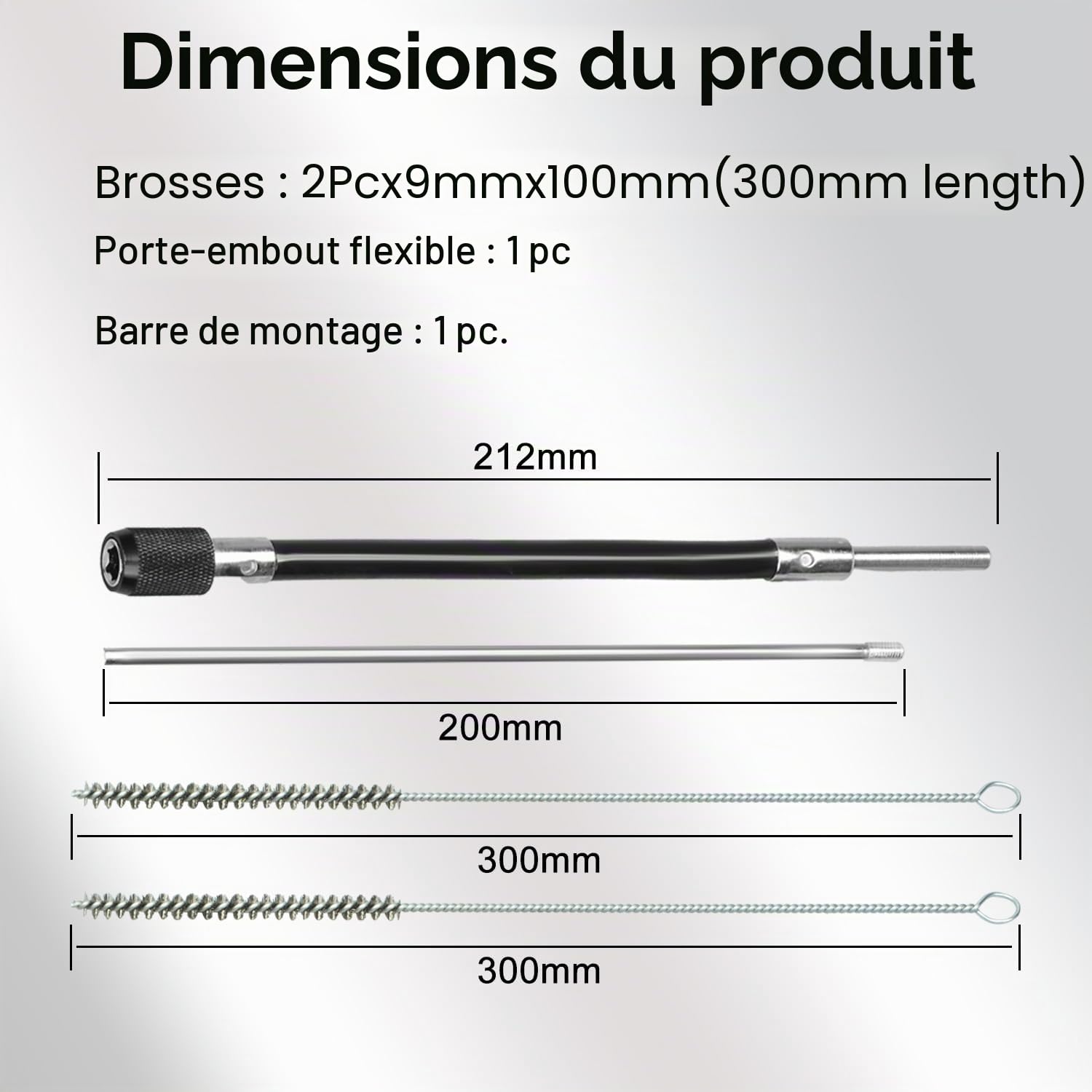 26pc Ensemble d'outils de nettoyage pour sièges d'injecteurs universels - Kit de nettoyage d'injecteurs - Ensemble de nettoyage à brosse pour moteurs diesel