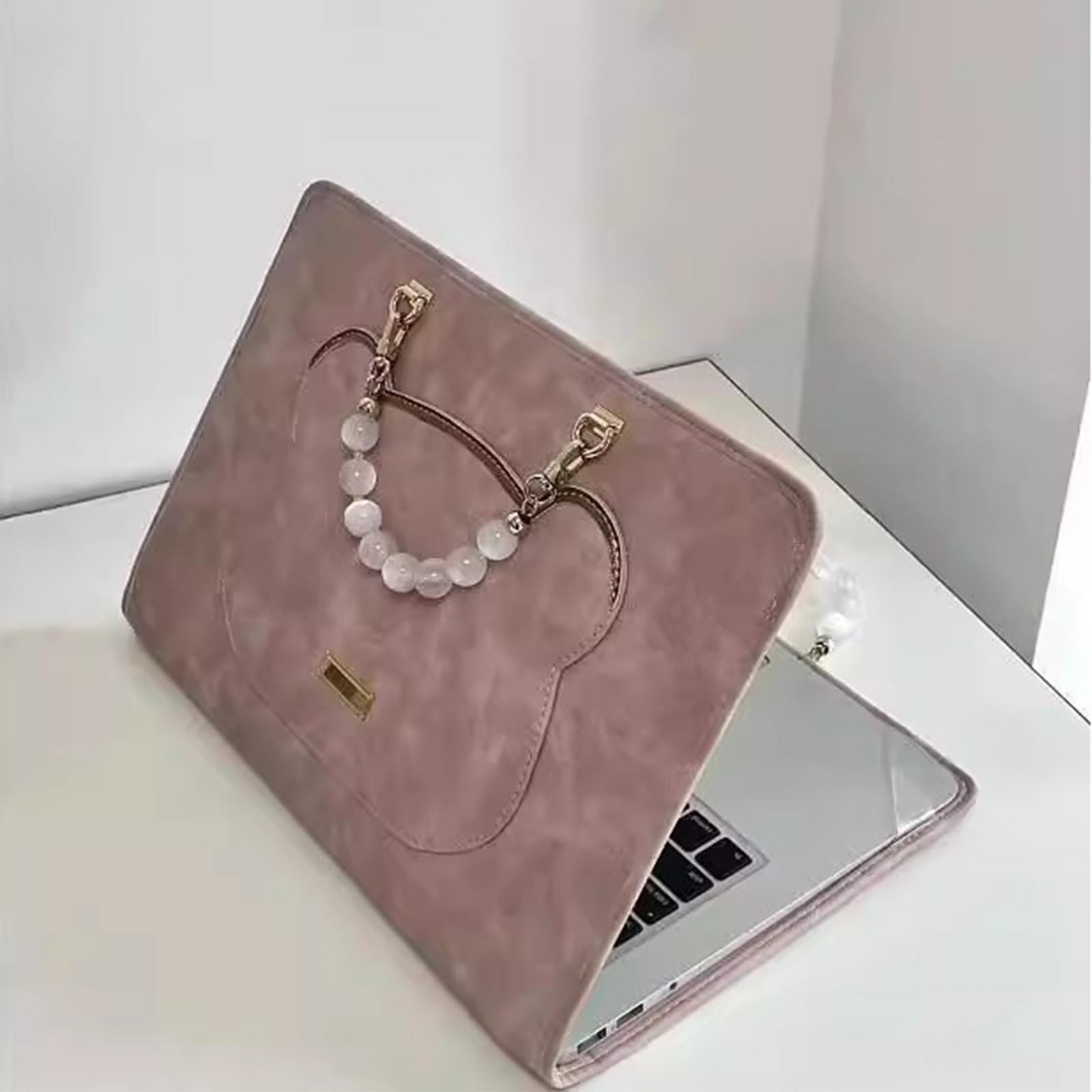 Custodia Protettiva Rosa per Computer Portatile, Custodie Laptop Borsa con Maniglia, Borsa Porta Pc Donna in Pelle PU Custodia da Trasporto, per Studenti e Professionisti