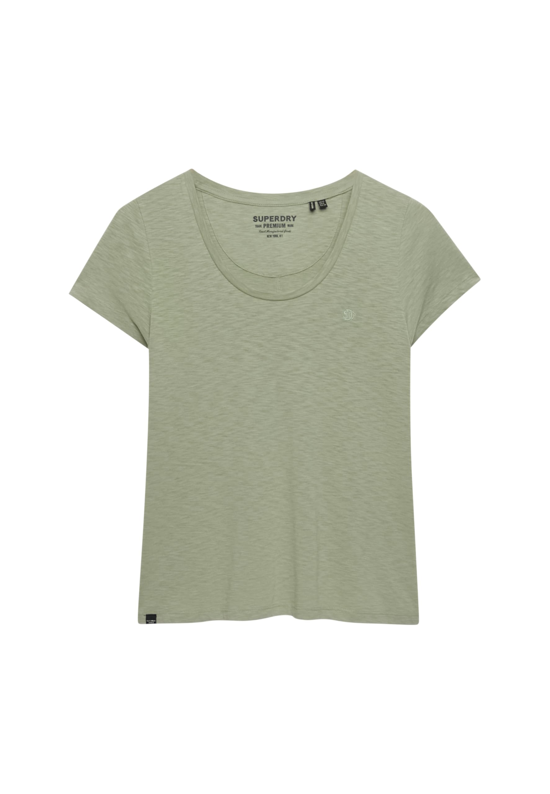 Superdry Women Studios Scoop Neck Tee T-Shirt, Dusty Sage, 8