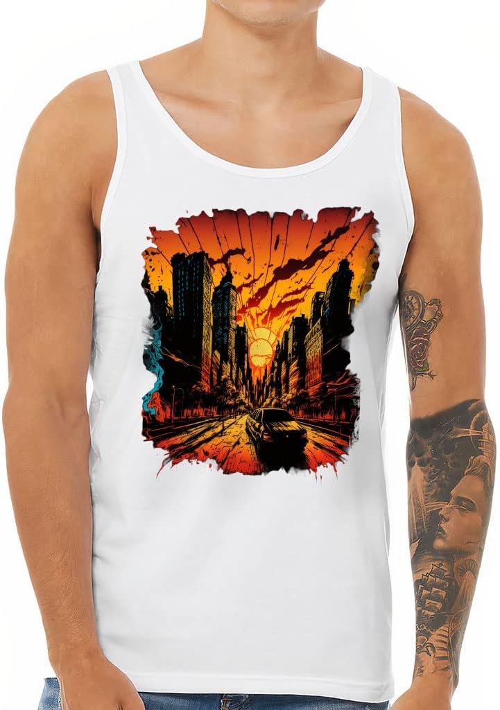 City Skyline Tank - Landscape Workout Tank - Cool Jersey Tank