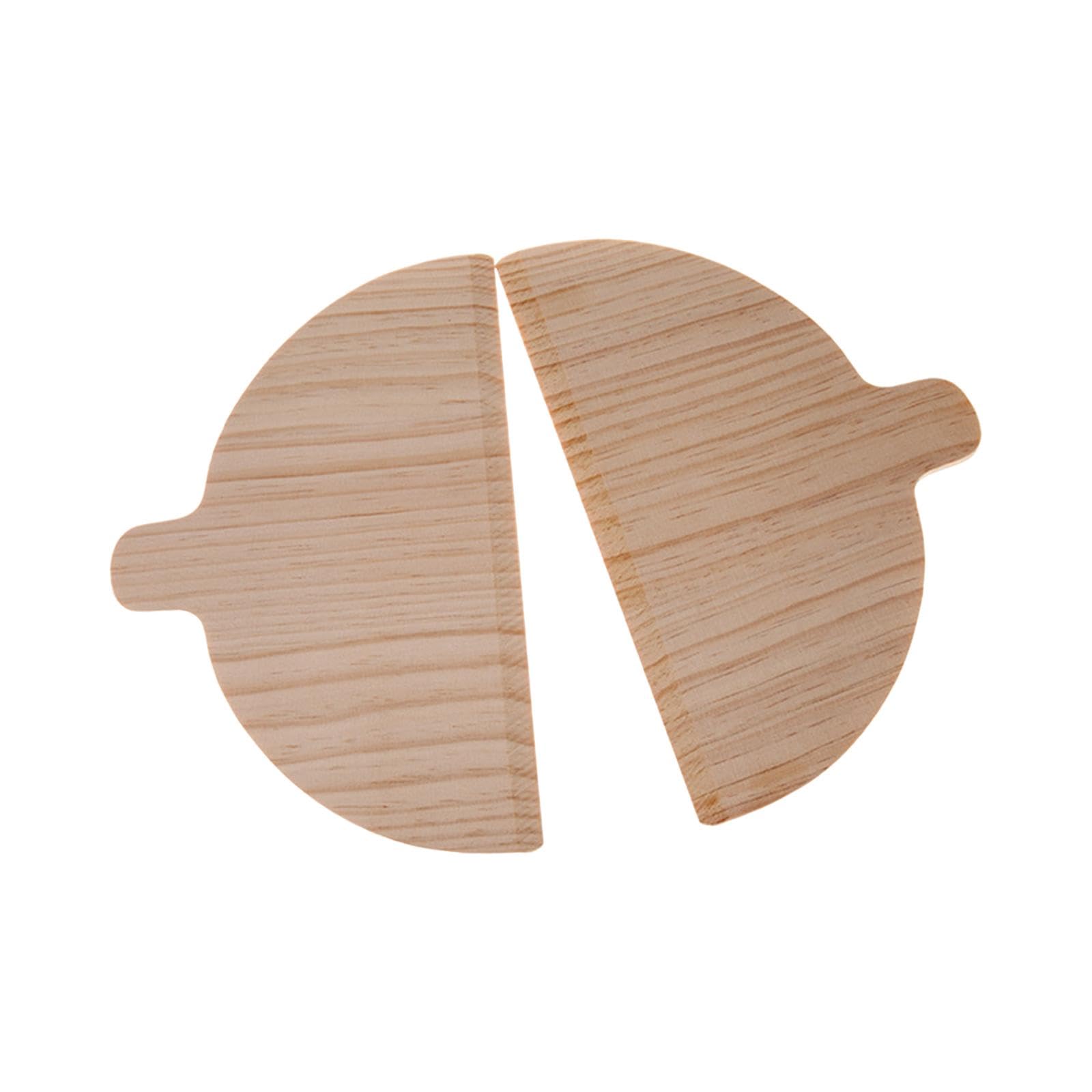 DimyFew 2x Pizza Peel Wooden Pizza Half Round Solid Wood Pizza Board Baking Accessories for Pasta Fruit Bread