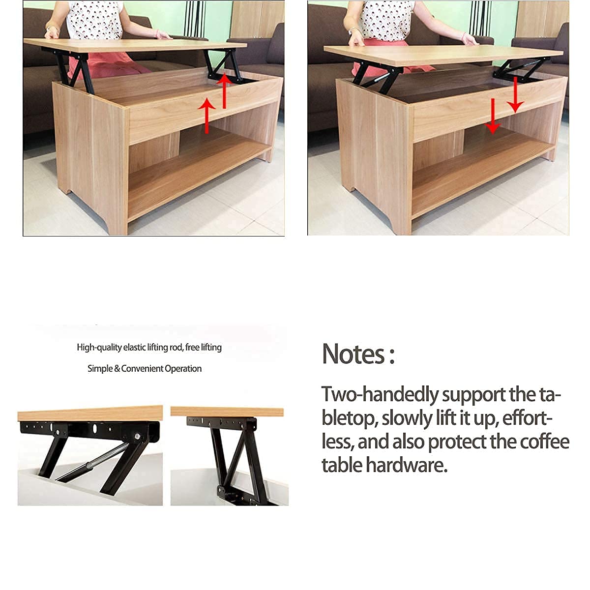 uyoyous Coffee Table Hinge Lift Folding Lift up Top Table Mechanism