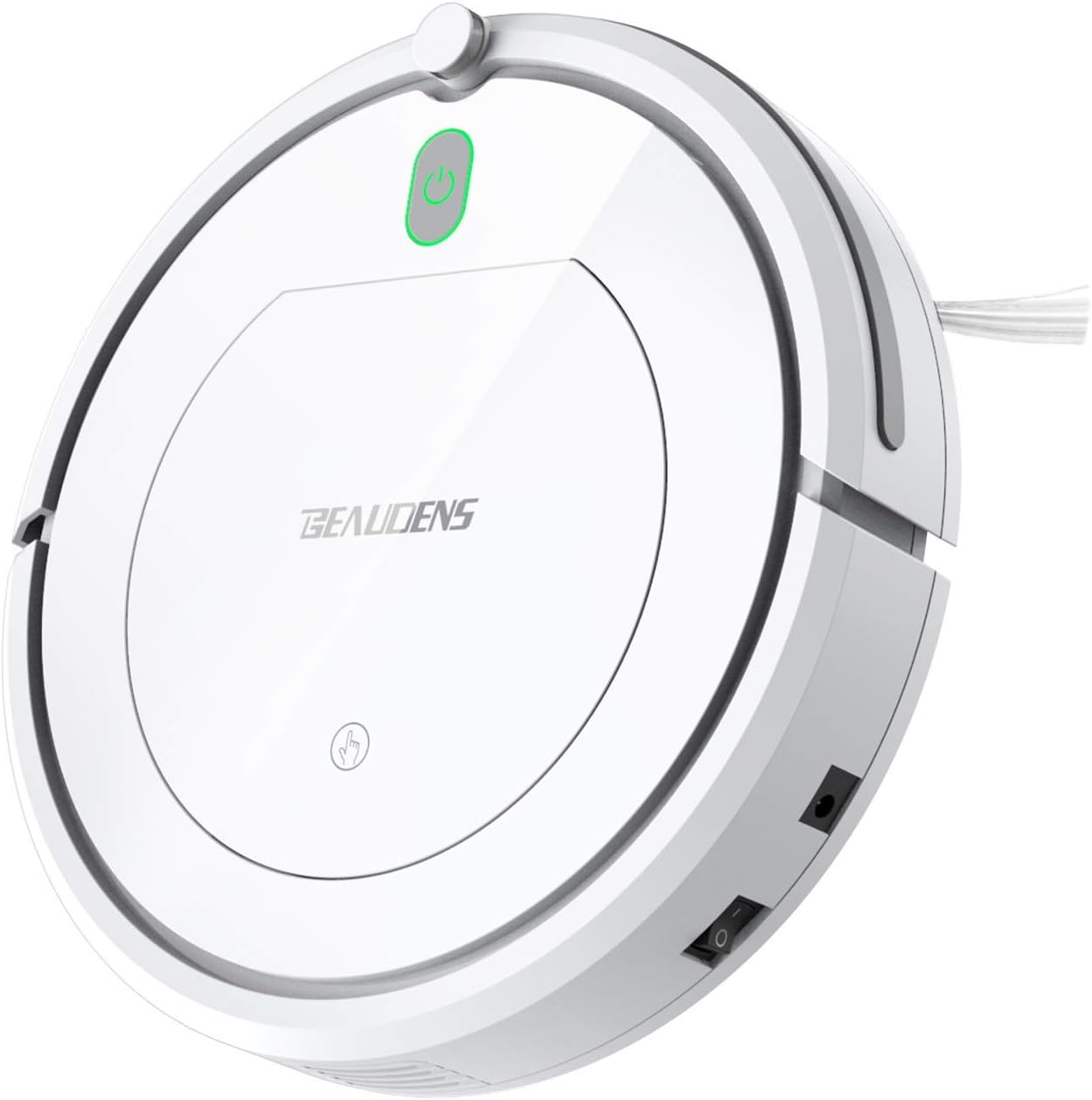 Robot Vacuum Cleaner with Slim Design, Tangle-Free for Pet Hair and Long Hair, Automatic Planing for Home Tile Hardwood Floors and Low Pile Carpet, White