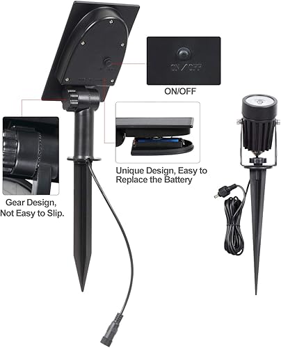 Miniatura 4 de T-SUN Focos solares, luces solares LED para exteriores, impermeables, de encendidoapagado automático, luces solares de pared para jardín, entrada,