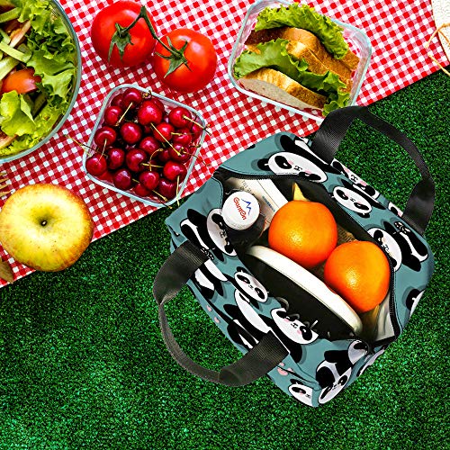Panda Lunch Bag, Cute Kids Insulated Lunch Box Reusable Cooler Tote Bag Multi-Functional School Lunch Container For Teen Boys Girls (Teal) #TOP6