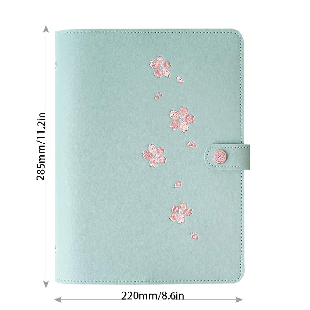 notatnik Dziennik B5 Przenośny Notebook Pokrywa Wiśni Kwiat Wzór Notatnik może zastąpić dziennik wewnętrzny Page Prosta miękka twarz najlepszy prezent (Color : Blue)