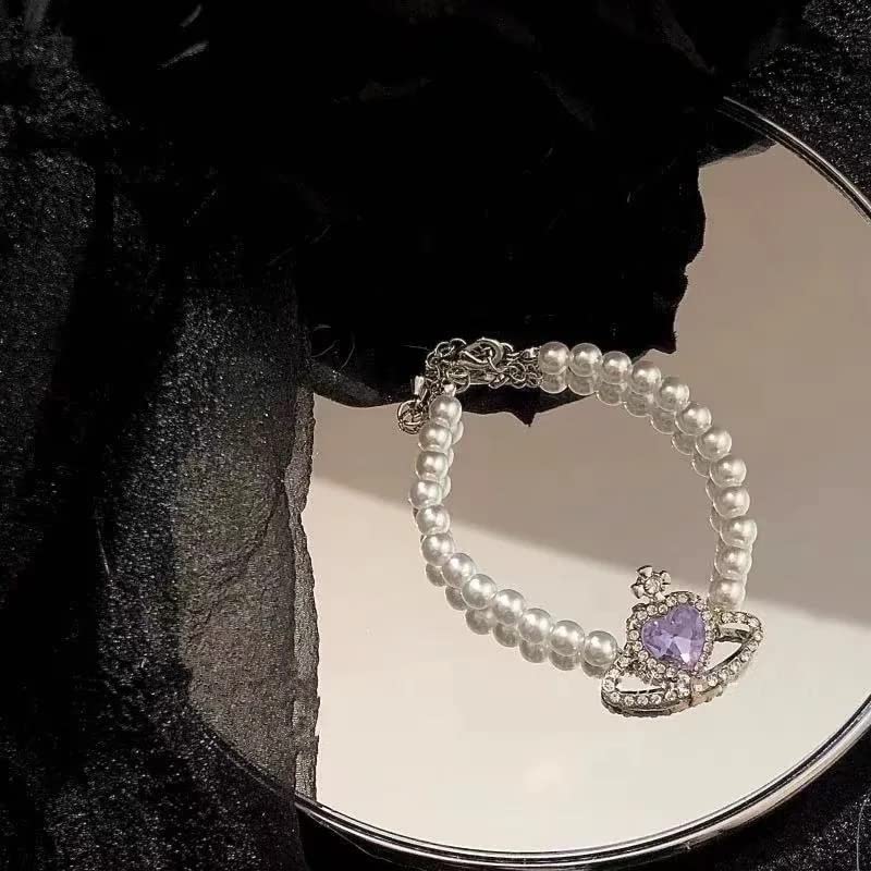 Bracelet cristal violet cœur : le cadeau romantique pour femme
