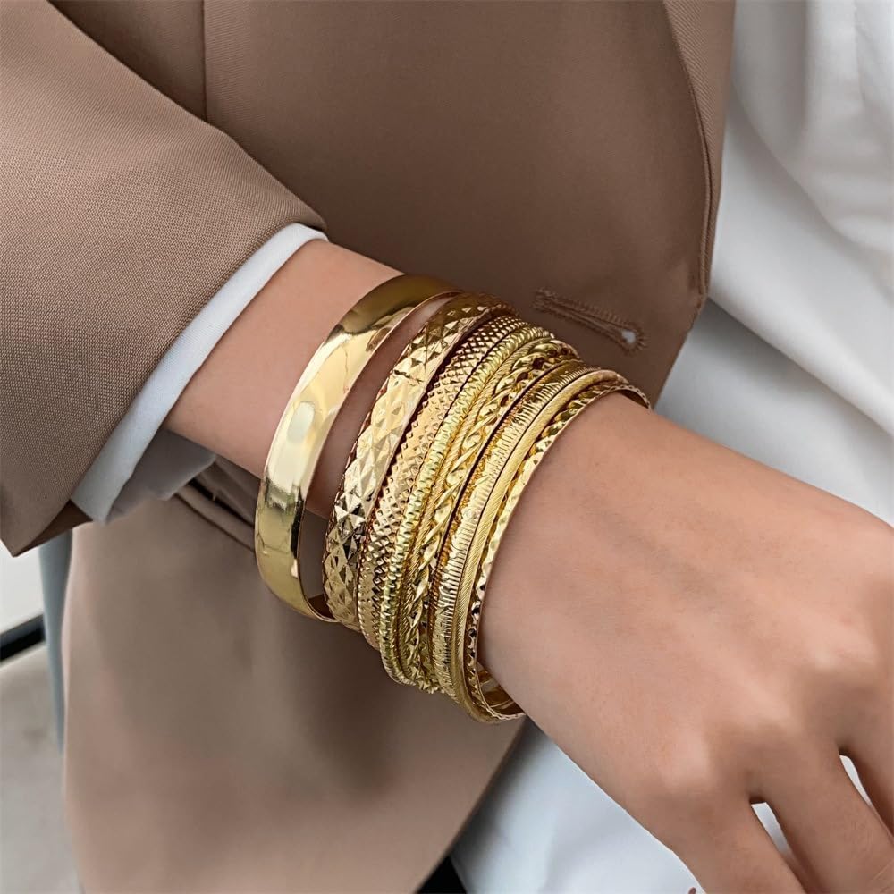 【美品】human made bangle gold CONRAN KREMIX Gold Chunky Bangle Waterproof Bracelets For Women