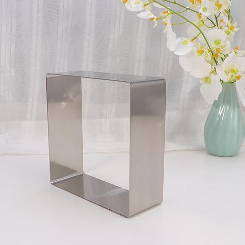 Miniatura 2 de KESYOO Anillo cuadrado de molde de mousse de 7 pulgadas, cuadrado, antiadherente, acero inoxidable, sin costuras, suministros para hornear pasteles