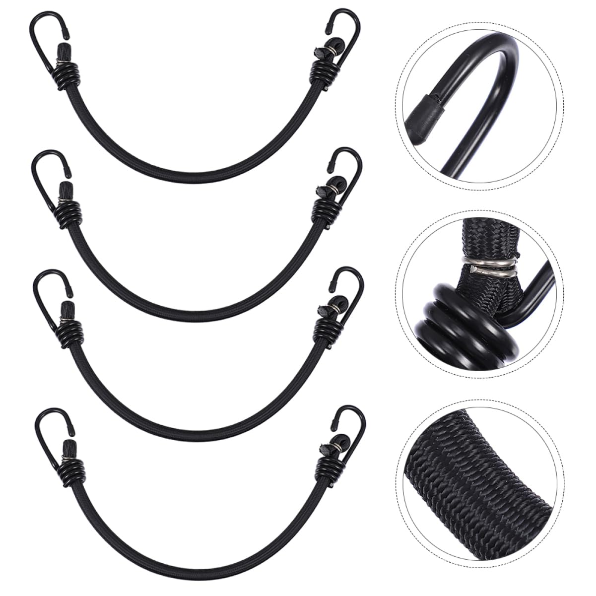 PartyKindom 4pezzi Cinghia Elastica per Camion Cinghia Elastica per Bagagli per Bici per Moto Realizzata Alta Resistenza Ganci di Qualità per Campeggio Tende e Trasporto di Carichi Pesanti