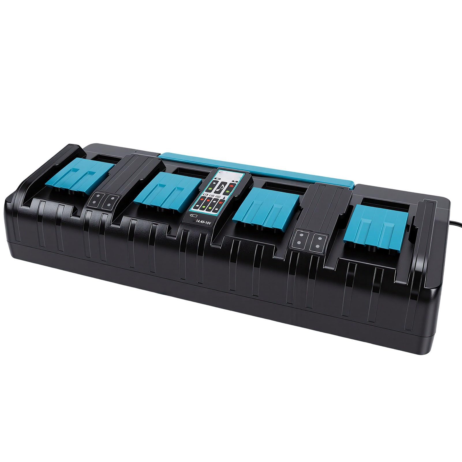Generic Cargador de Batería Rápido de 4 Puertos para Baterías BL1820 BL1830 BL1840 BL1850 con Certificación de Seguridad y Luces LED de Fácil Monitoreo