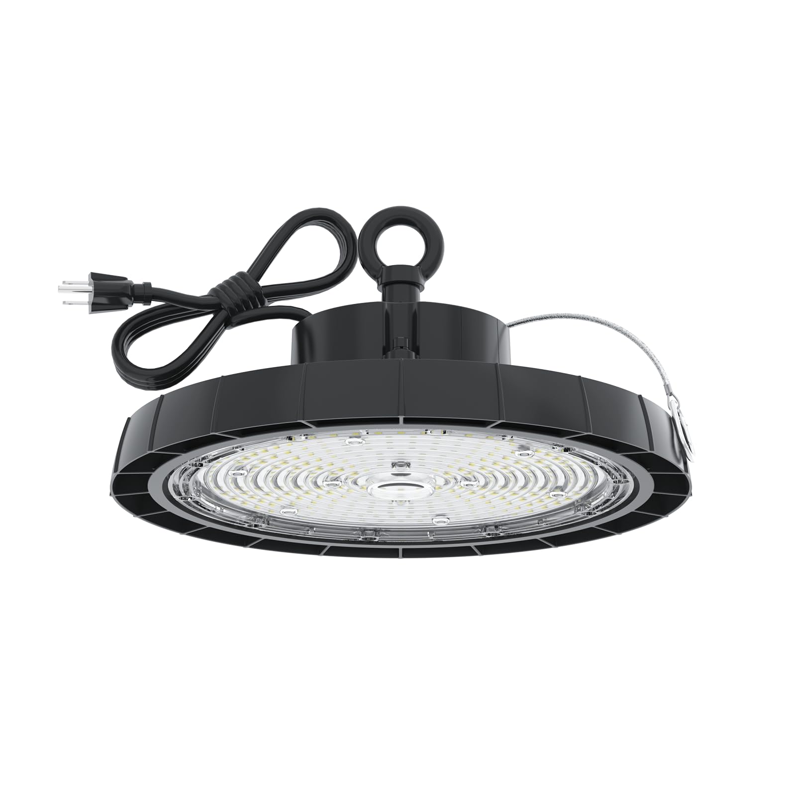 UFO LED High Bay Light 150W 5000K Led Shop Lights 21000LM IP65 AC100-277V with US Plug 5 Cable
