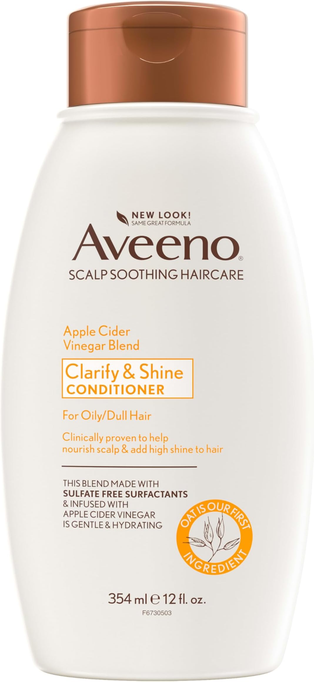 Apple Cider Vinegar Clarifying Conditioner, Shine Boosting, Nourishing, for Dull Hair, 12 fl oz