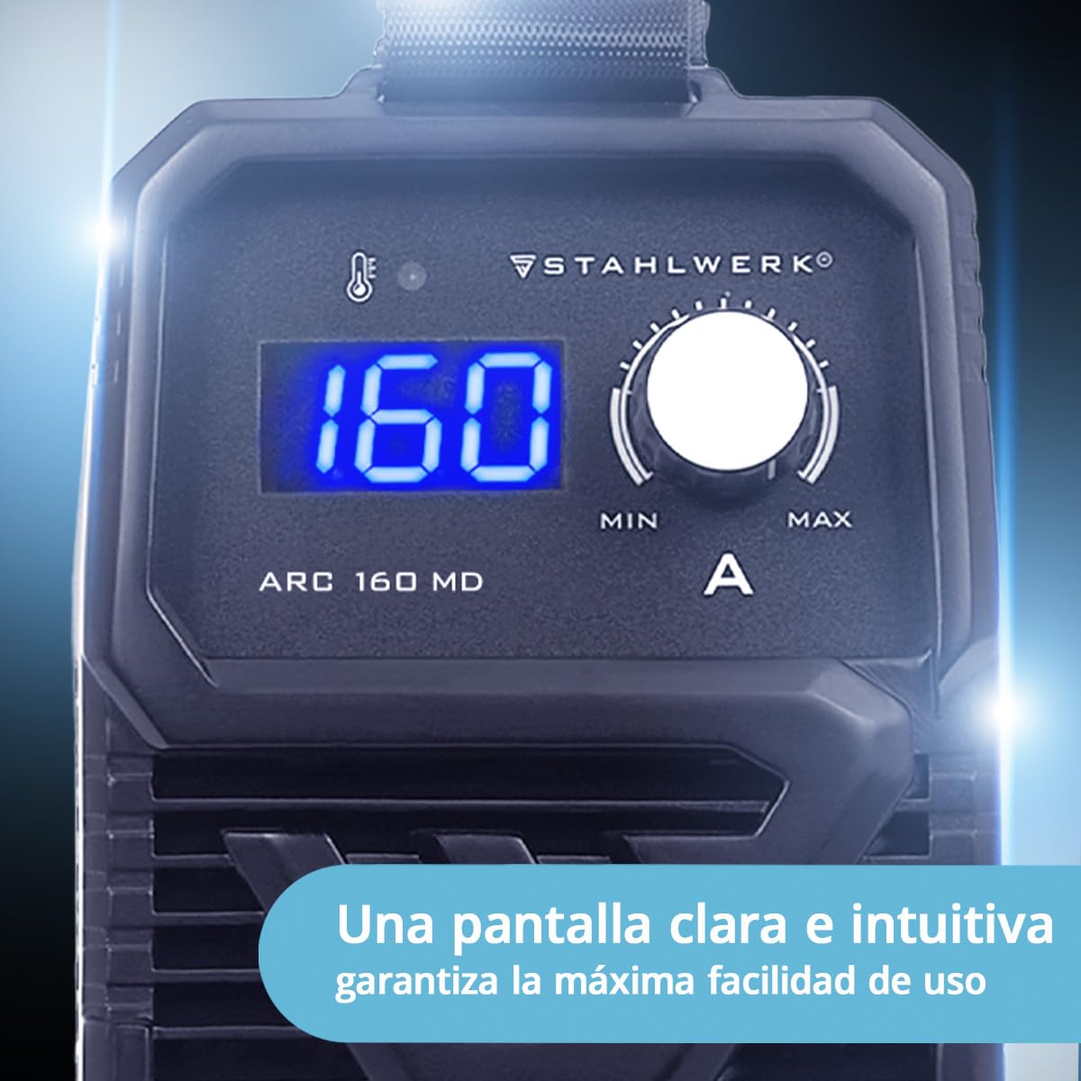 STAHLWERK Soldadora FLUX 160 ST Digital – Equipo completo – Máquina de soldar combinada 3 en 1 con 160 A, soldadura con hilo hueco sin gas protector, MMA/Electrodo, Lift-TIG (DC), sinérgico