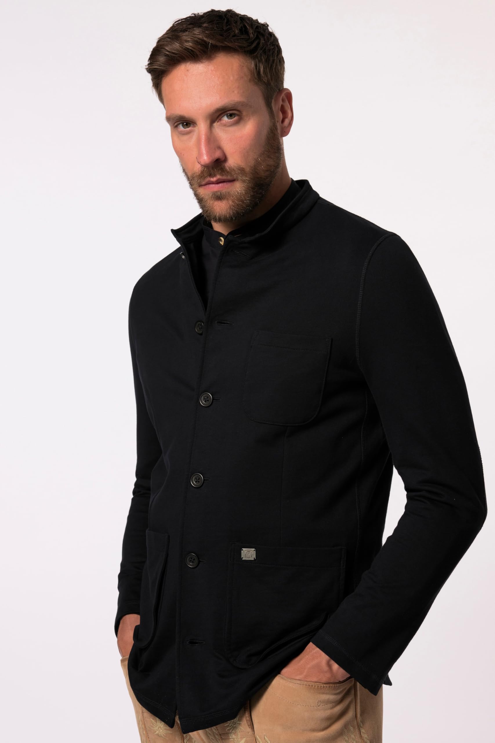 JP 1880 Herren große Größen Übergrößen Menswear L-8XL Trachtenjanker, FLEXNAMIC®, Trachten, Sweat, Stehkragen, Print 831320