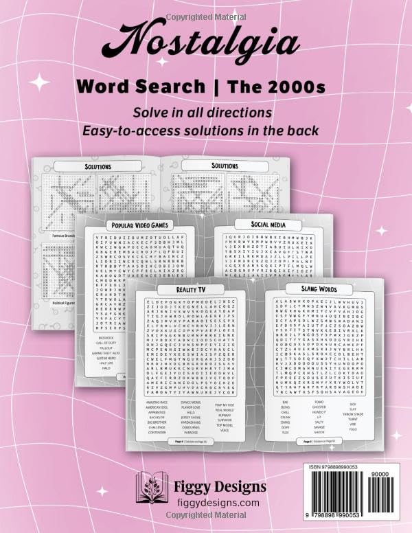 2000s Nostalgia Word Search Puzzles - Large Print: Early 2000s-themed Puzzles featuring Music, TV, Movies, Toys, Fashion, School, Celebrities, and Pop Culture image 3