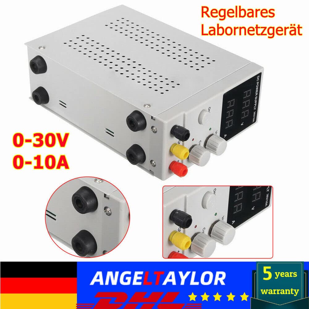 Regulated DC Power Supply 0-30 V 0-10 A - Fuente de alimentación de CC ajustable de 220 V Fuente de alimentación conmutada digital para espectrofotómetro y reparación de equipos de laboratorio
