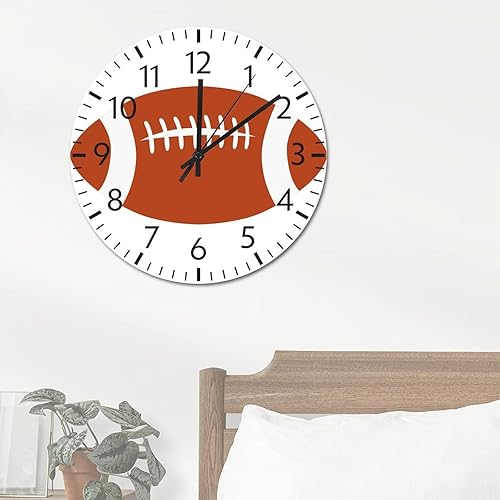 Miniatura 4 de ArogGeld Reloj de pared de PVC, 12 pulgadas, silencioso, sin tictac, redondo, para amantes de los deportes, decorativo, fabricado en Estados Unidos