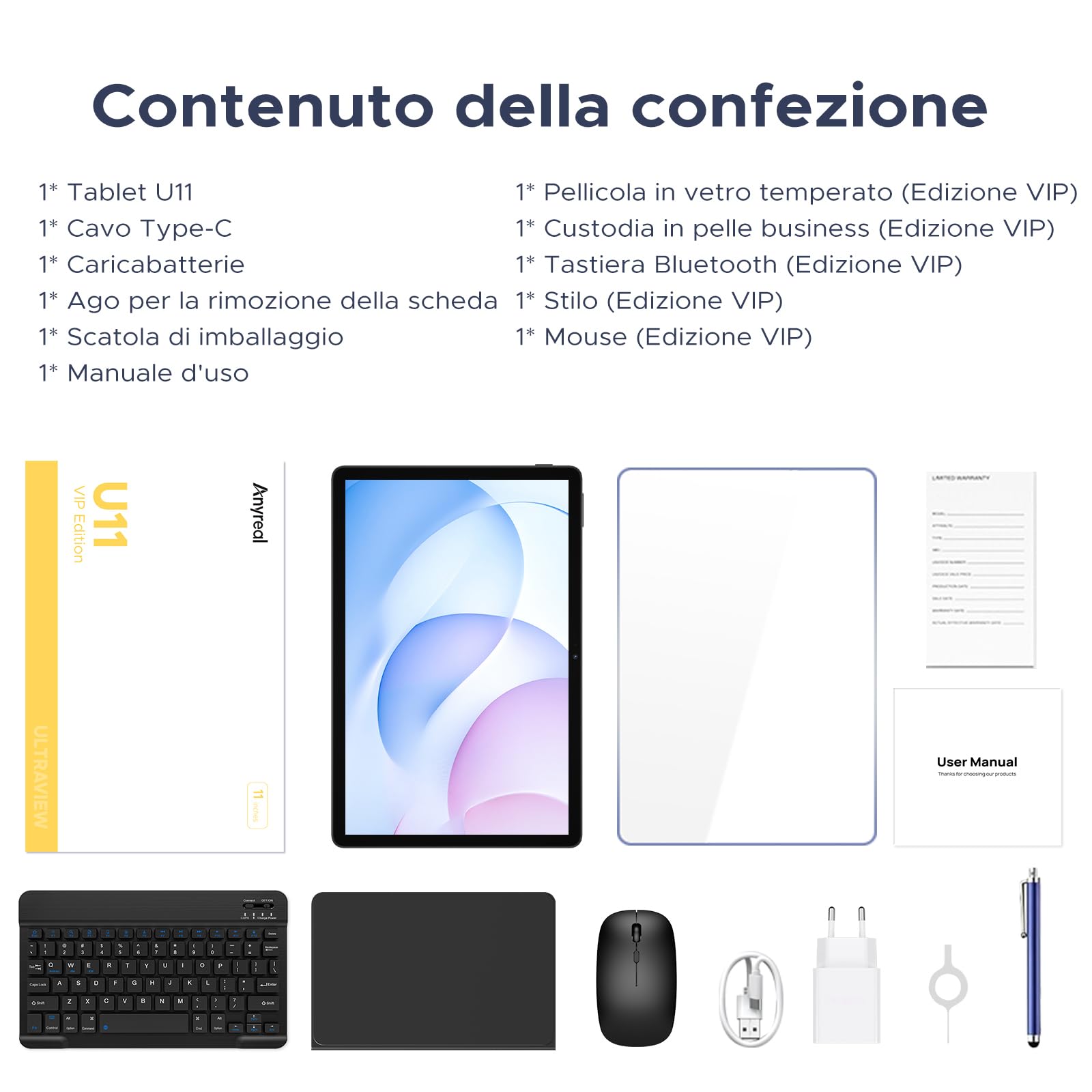 Android 16 Tablet Con Tastiera, Tablet 11 Pollici Gemini AI, Unisoc T7200 Octa-Core, 16GB+128GB, 8580mAh&90Hz, WiFi 5G, Widevine L1, Face ID, GPS, OTG, Audio 3.5mm,Tablet Con Penna