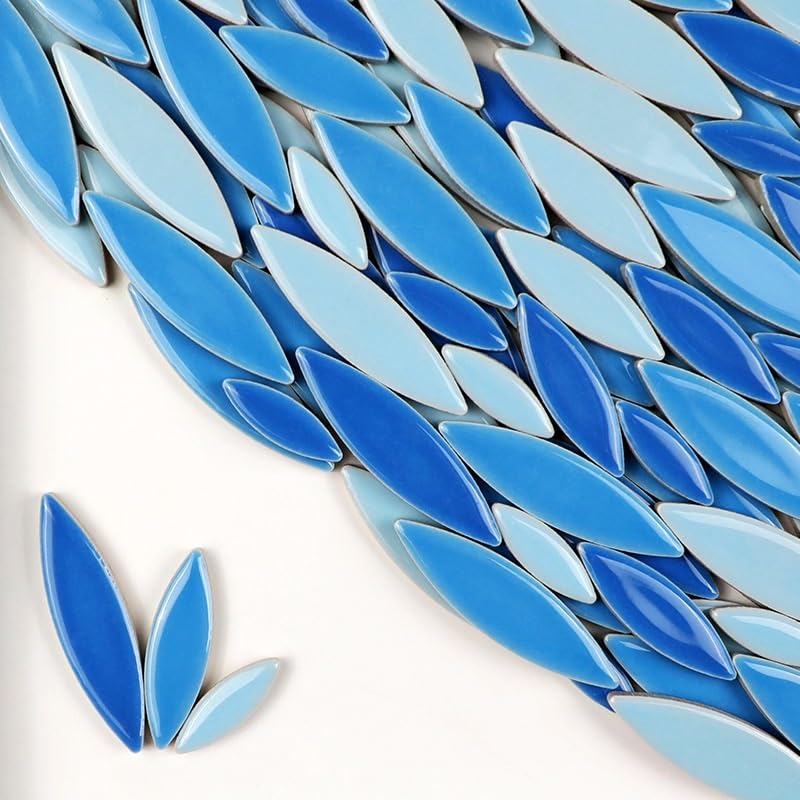 Tessere Mosaico Mosaico di piastrelle in ceramica con petali da 400 g/14 once, for realizzare pietre in 3 dimensioni Mosaico Piastrelle (Color : Blue Mix 1)