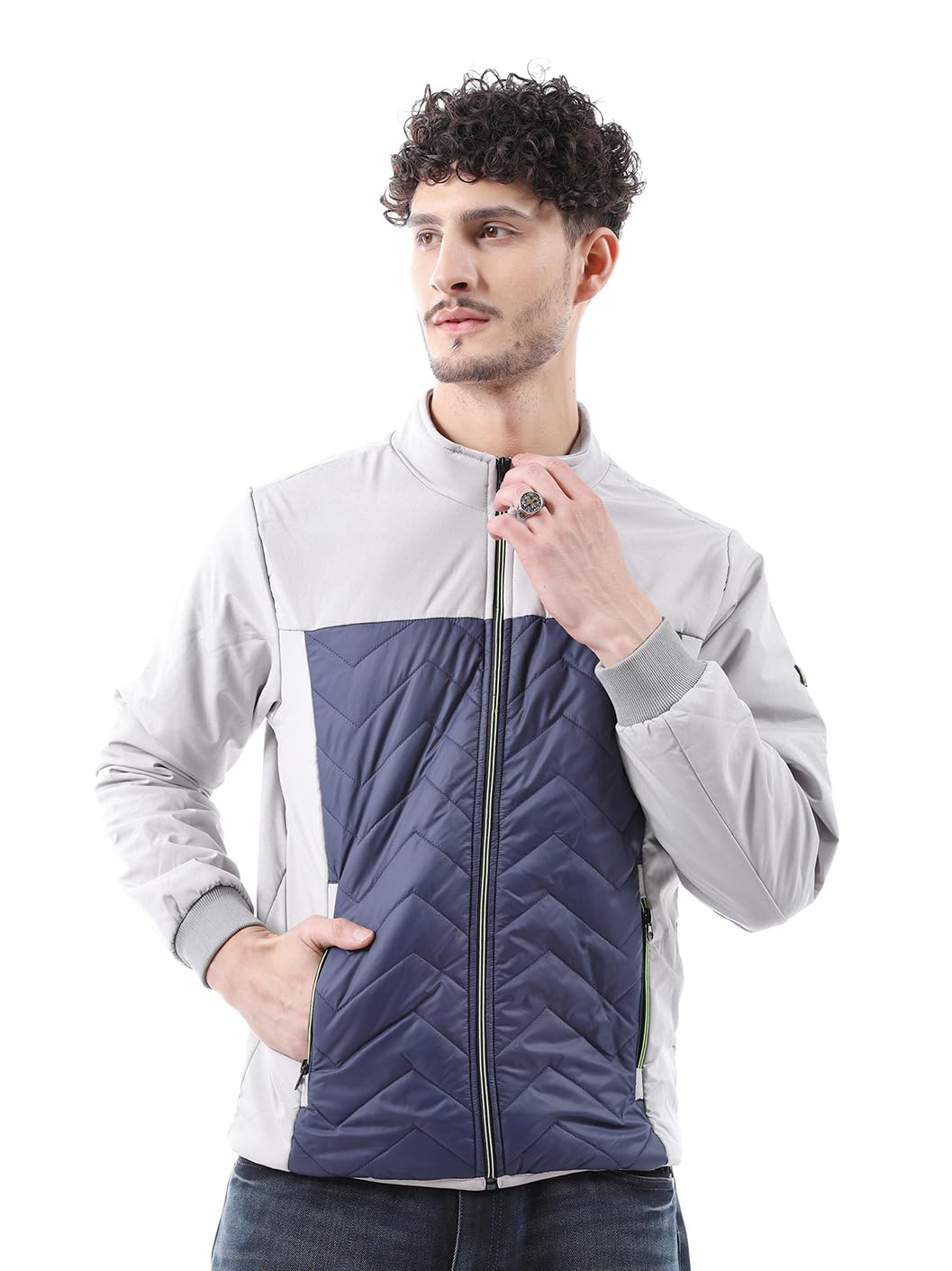 the indian garage co Men Slim Fit Solid Bomber Jackets-picture-13